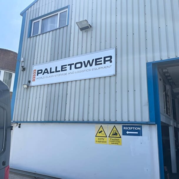 An image of the Palletower outdoor signage.